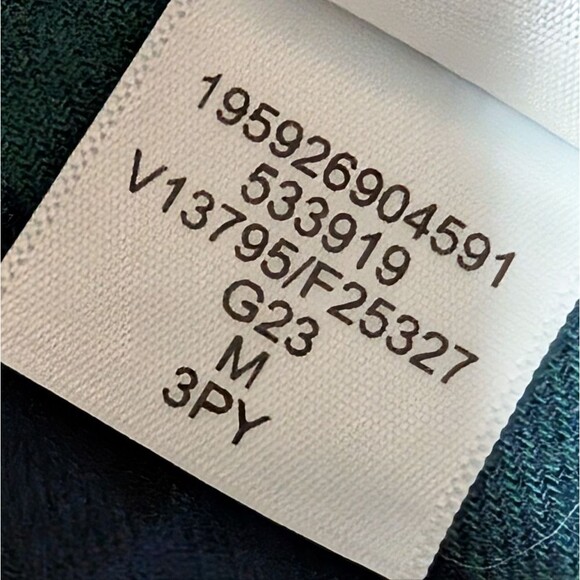 Lands' End classic blue green flannel nightgown pullover plaid side Medium 10/12 - Picture 7 of 9